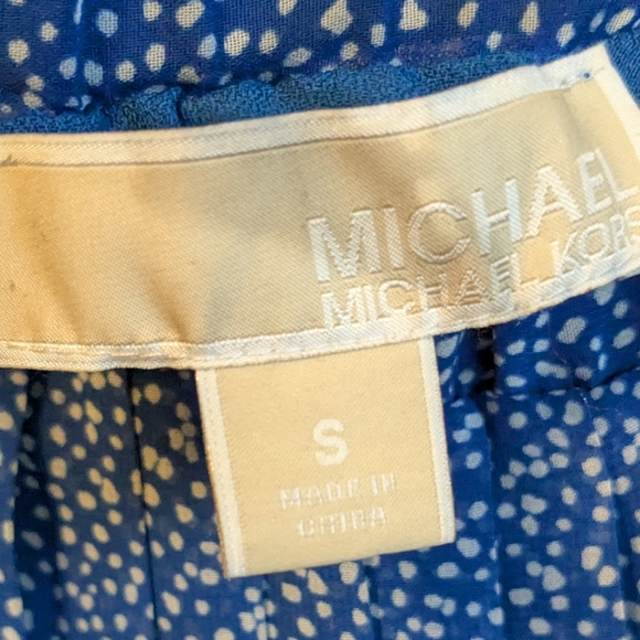 Michael Kors Blue and White Pleated Skirt High Low Sz. S - Picture 6 of 7